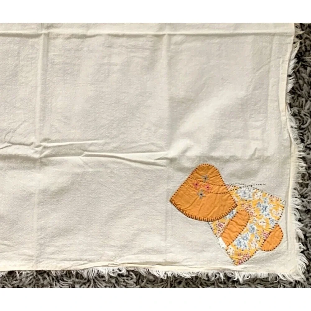3 Flour Sack 1930's Cotton Tea Towels Sunbonnet Sue Embroidery & Appliqued 32